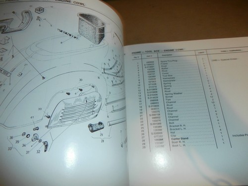 Vintage VESPA Piaggio Spare Parts Catalog Manual 100 Sport - Picture 6 of 9