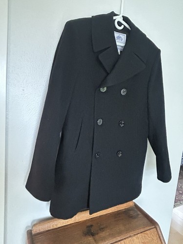 DSCP Quarterdeck Collection Military Heavyweight Black Wool Navy Peacoat 38L Men - Picture 6 of 16