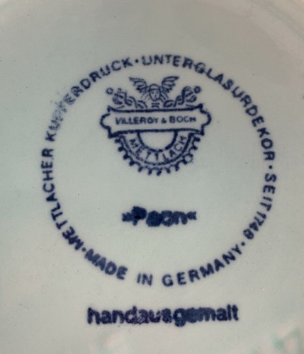 Porzellan Vase; Villeroy & Boch; Model Palm; Mettlacher Kupferdruck Unterglasur; - Bild 9 von 9