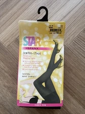 Spanx Star Power Center Stage Patterned Shaping Tights Ribbed Row C Black 1699