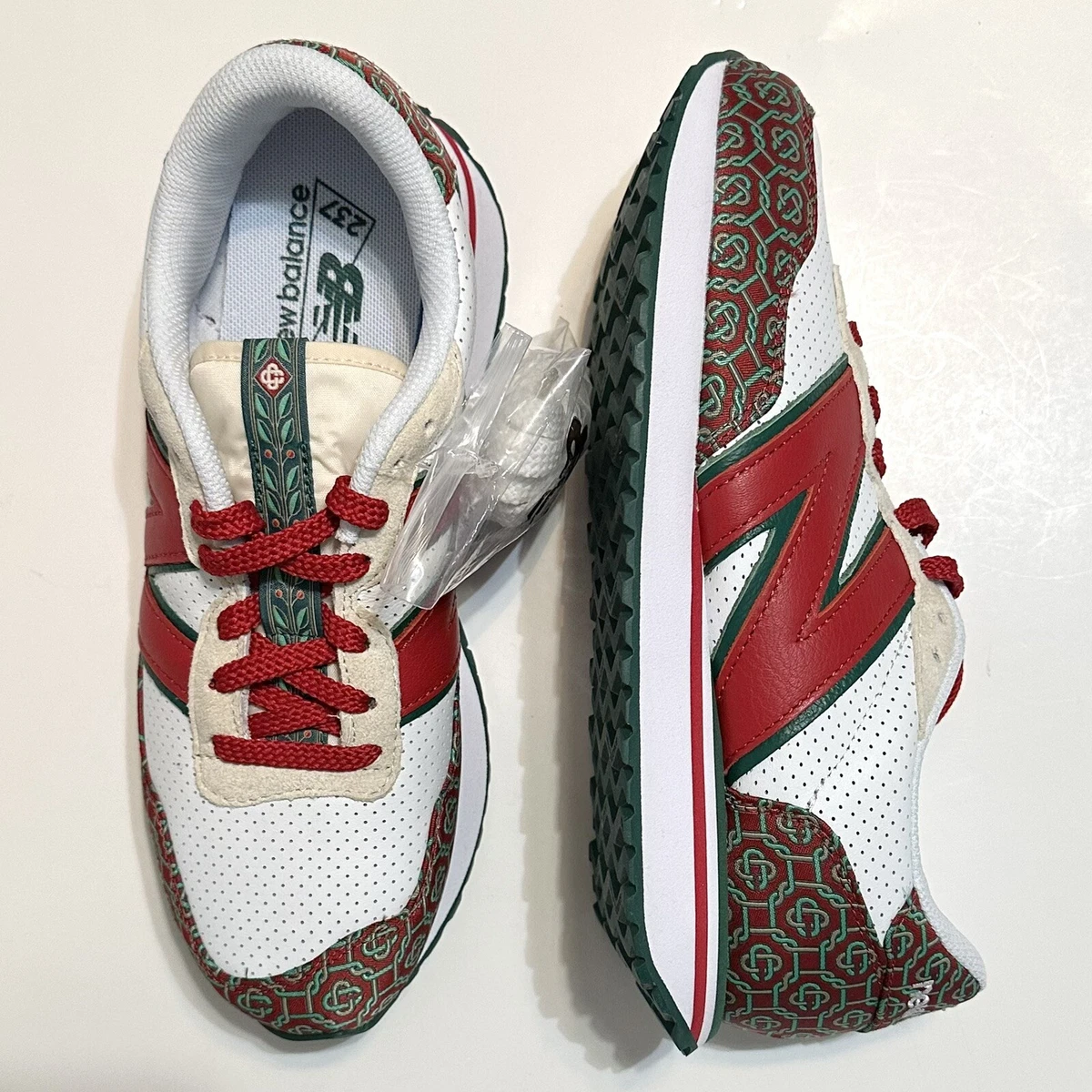 New Balance x Casablanca 237 Red Monogram MS237CBB White Green Mens Size 8 Shoes