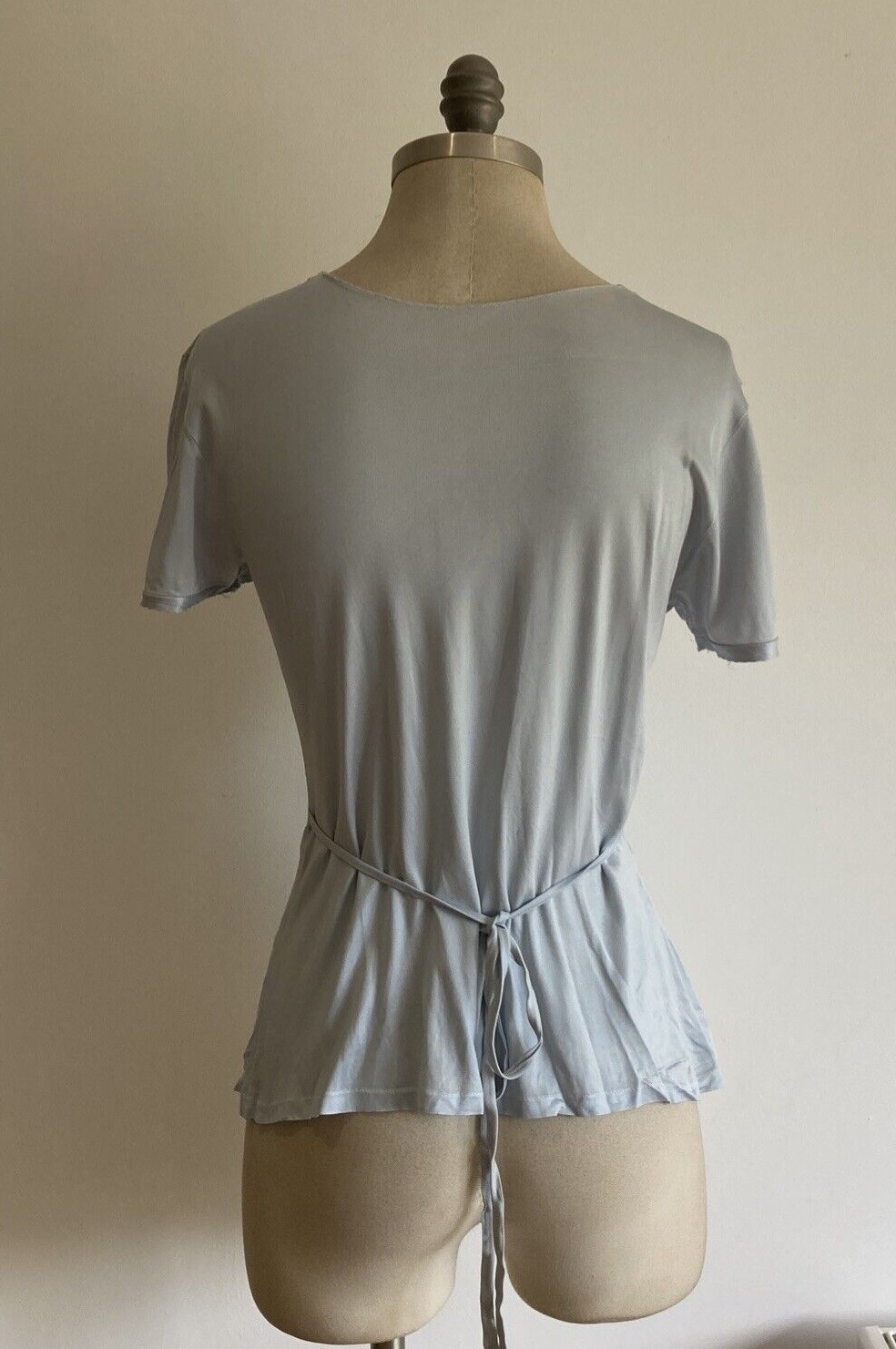 Original Vintage 1920s 1930s 1940s Pale Blue Silky Pyjamas Loungewear, Small 6