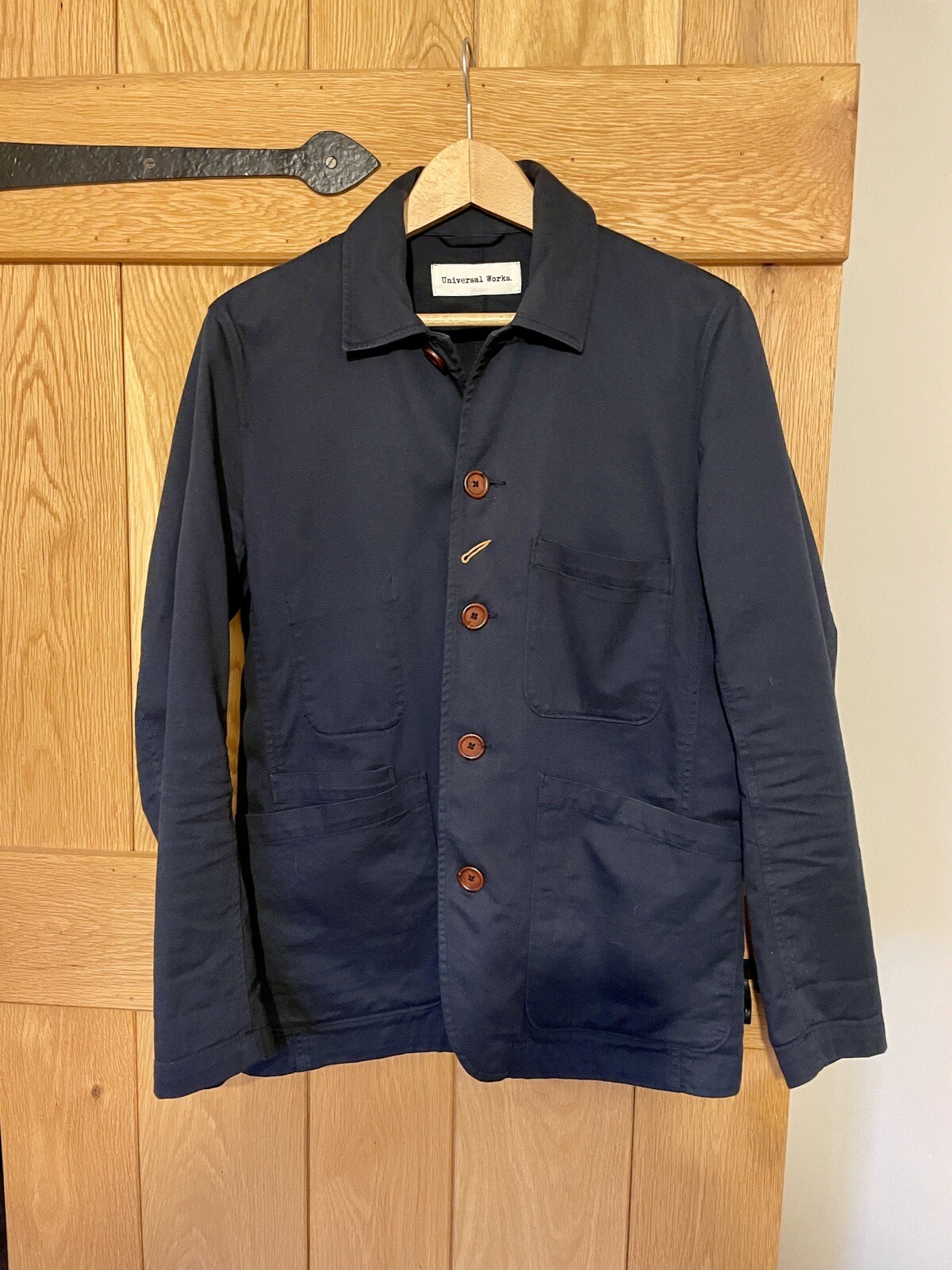 Universal Works Bakers jacket. Navy small excellent condition workware