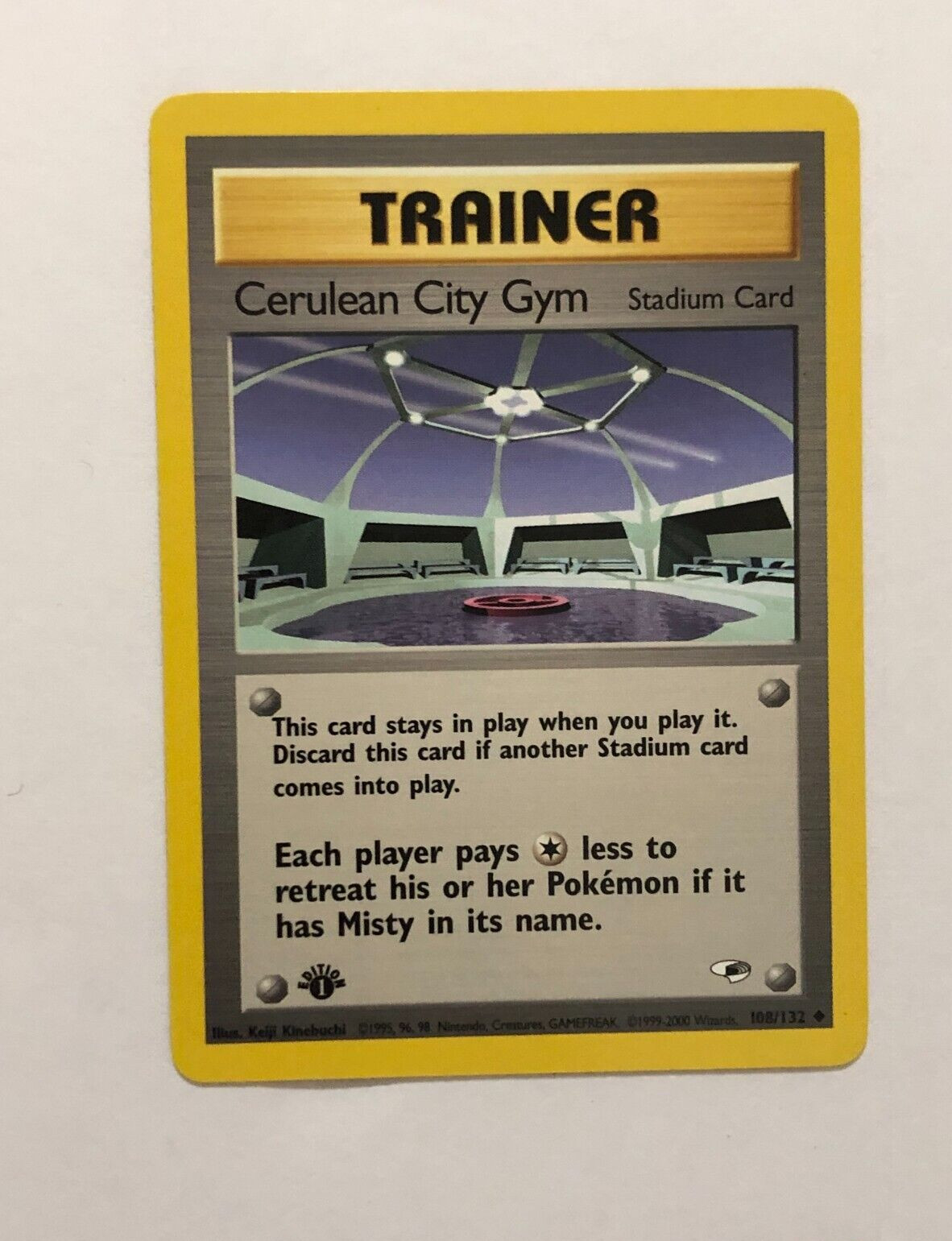 Pokemon Card 1st Edition Gym Heroes Cerulean City Gym 108/132 Near Mint