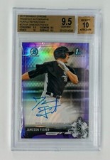 BECKETT GRADED 💎MINT 10 Jameson Fisher 2017 Bowman Chrome PURPLE REFRACTOR AUTO