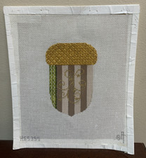 Started - Associated Talents Needlepoint Acorn Stripe Fall Autumn Canvas H55355