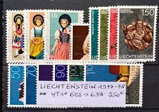 TIMBRES LIECHTENSTEIN 1977 - 78 YT N° 625 à 638 NEUFS ** MNH