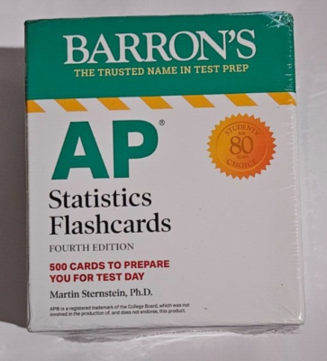 barrons barron's AP STATISTICS FLASHCARDS fourth edition NEW
