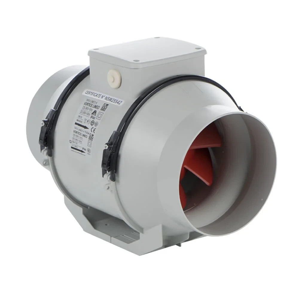 ASPIRATORE CENTRIFUGO ASSIALE IN LINEA VORTICE LINEO 125 V0