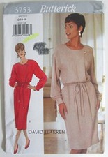 Butterick #3753 David Warren Misses Petite Dresses WOMAN Sewing Pattern Sz:12-16