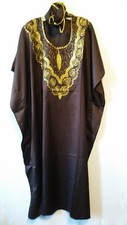 Women African Kaftan Dress Caftan Long Dress embroidered Polyester Free Size