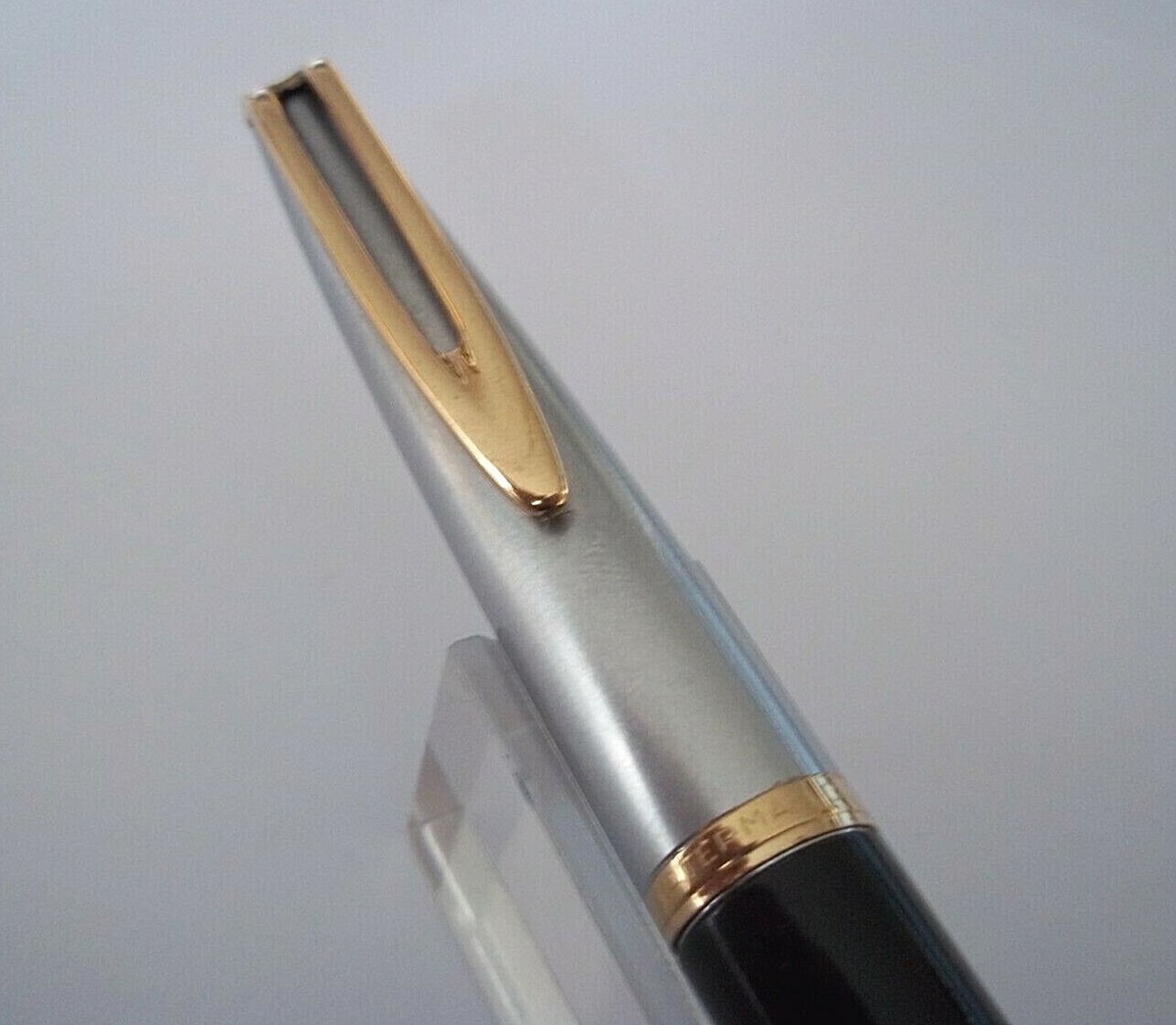 Stylo Plume Vintage Waterman CF - Capuchon En Acier Brossé, Modèle K170, Très Bon état