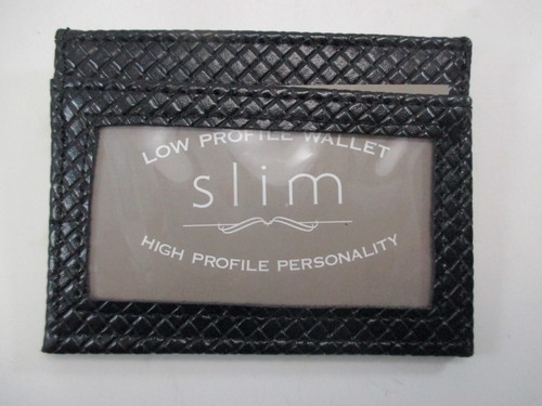 BB2 Black SLIM low profile Mens Womens WALLET ID holder weave teenie - Bild 7 von 11