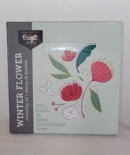 NEW Winter Flower Embroidery Kit Craft Crush w/ 7" Hoop Pattern Canvas Thread 