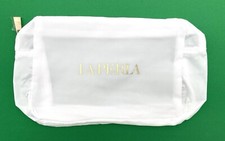 LA PERLA White Nylon Zip Pouch Storage/Travel/Dust Bag NEW