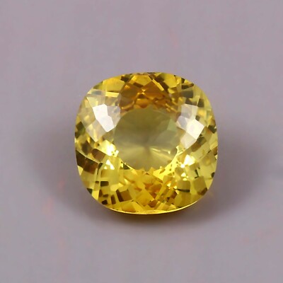 AAA Quality Natural Ceylon Yellow Sapphire Cushion Cut Loose Gemstone 12x12 MM