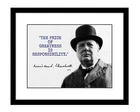 Winston Churchill 8x10 Signed photo print WW2 World War II Prime Minister quote