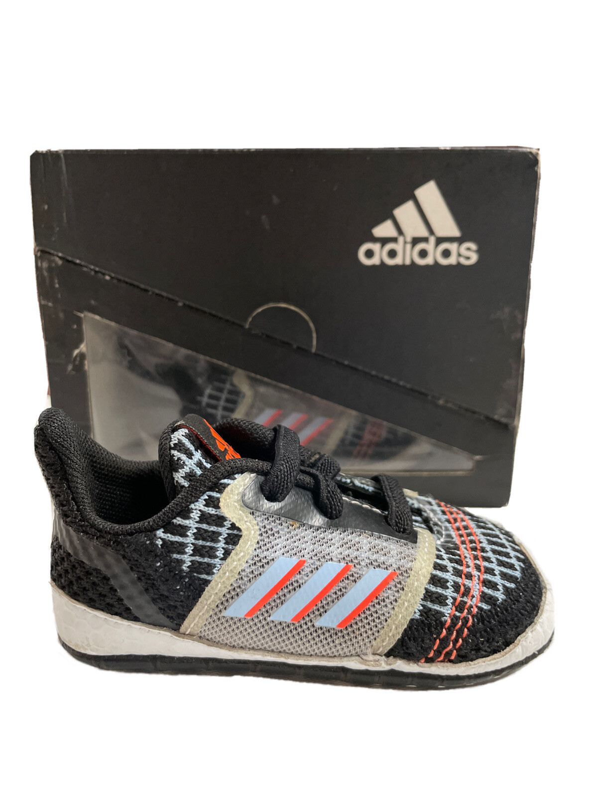 PONY Nuovo con scatola! Scarpe da bambino Adidas UltraCrib taglia 1K 3K EE8796 nere blu sneakers da allenamento