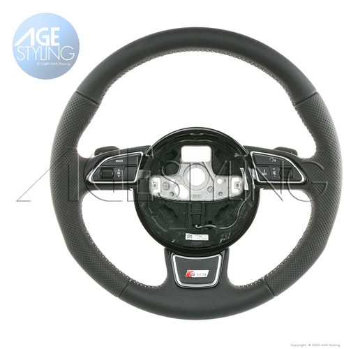 OEM Audi A4 A5 Q5 Q7 S-Line Punched Leather Steering Wheel w Gear Shift Paddles