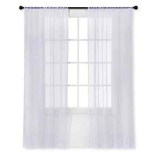   1 pc Sheer Crinkle Window Curtain Panel White - Room Essentials 40"W x 84"L