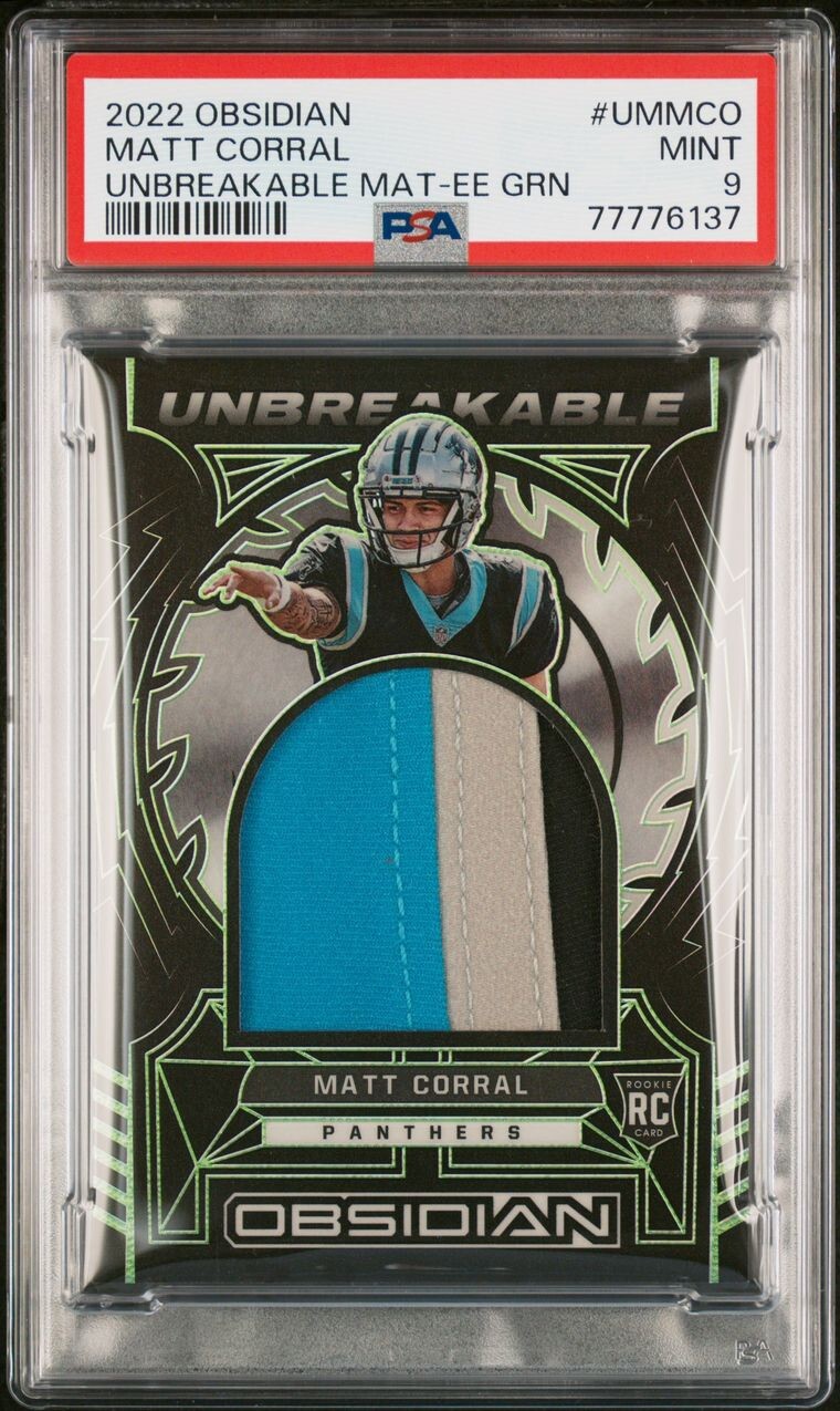 Matt Corral Panini Obsidian Unbreakable Material #UMMCO Base