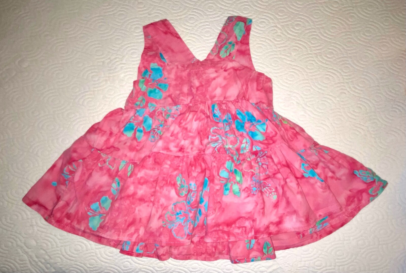 Oh Baby Maui Girl 12 M 1 Pink Hawaiian Floral Twirly Sun Dress Aloha