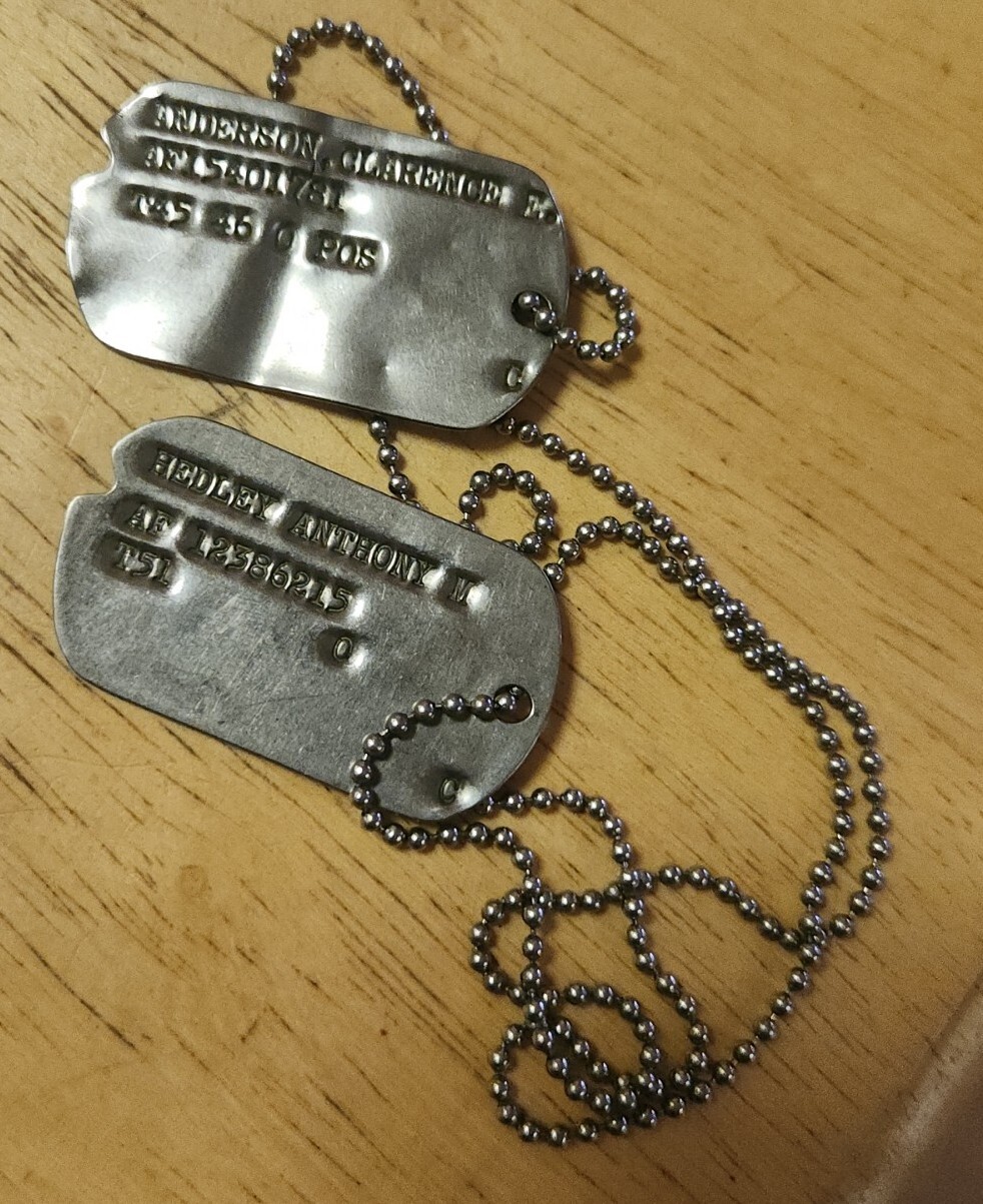 Vintage Military Dog Tags Lot Anthony Hedley Clarence Anderson Unknown