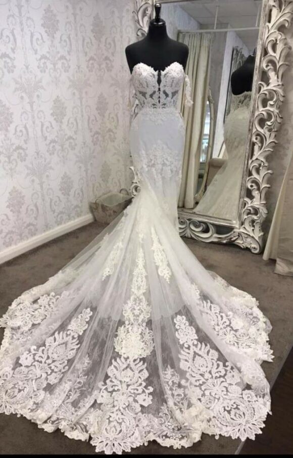 Martina Liana designer wedding dress handcrafted lace style 1012