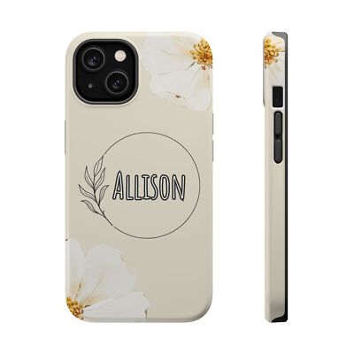 Floral Personalized Magnetic Tough Case, Custom Phone Case, Gift for Her,