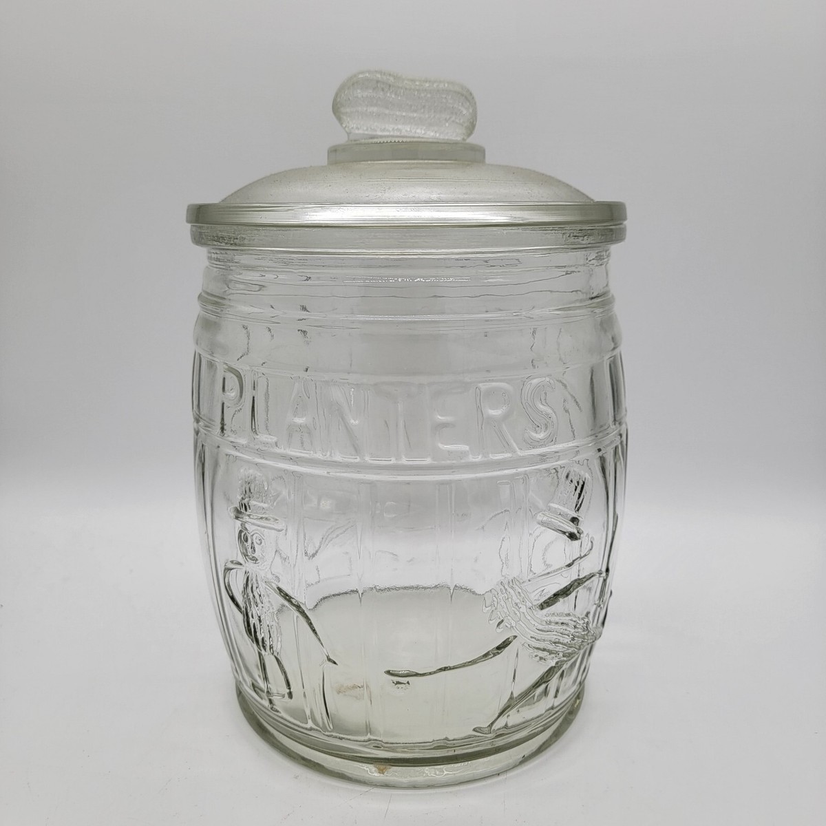 Planters Peanuts Clear Glass Vintage Peanut Jar with Lid, 13” x