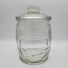 Planters Peanuts Clear Glass Vintage Peanut Jar with Lid, 13” x 8.5”