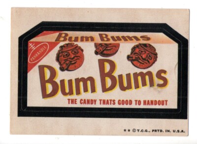 1973 Wacky Packages Series 6      BUM BUMS     Tan Back
