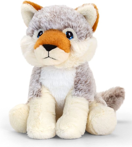 Azzesso Kuscheltier Wolf Sitzend, Mittel GroßEs PlüSchtier 18 Cm, Stofftier-image