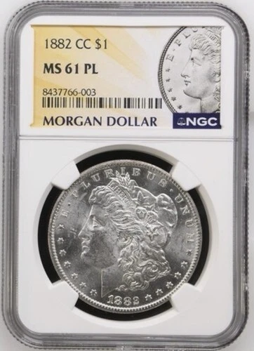 1882-CC Carson City Morgan Silver Dollar NGC MS 61 PL Proof Like!