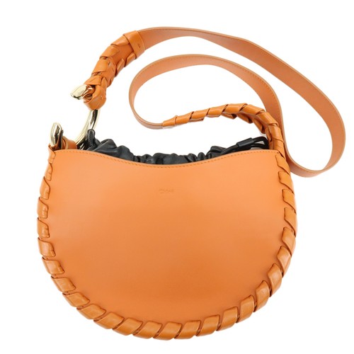 Chloe Mate Leather Shoulder Bag Crossbody Bag Orange Authentic Used F/S