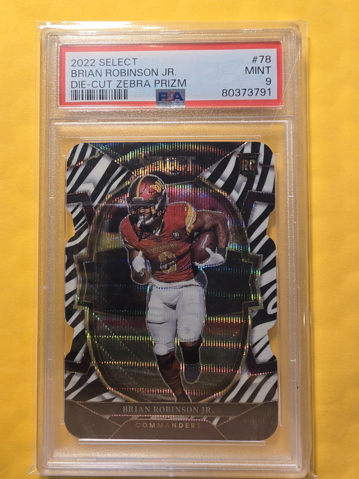 2022 Panini Select - Brian Robinson Jr. #78 Zebra Die-Cut (RC)