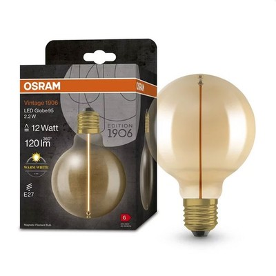 Osram LED Filament Magnetic G95 Globe Vintage 2,2W=12W E27 Gold 120lm warm 2700K