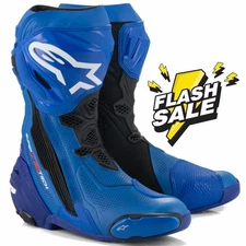 Alpinestars Supertech R Vented Motorcycle Motorbike Racing Boots Blue Black