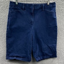 Lands End Womens Chino Shorts 10 Minimalist Preppy Clean Girl Mid Rise Casual