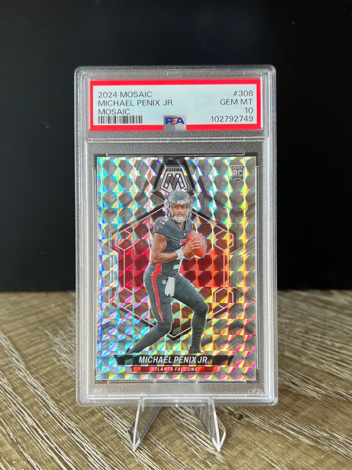 Michael Penix Jr. - 2024 Panini Mosaic Silver PSA 10 #308 RC - Atlanta Falcons