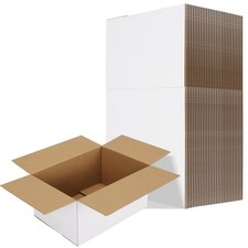 10x7x5 Shipping Boxes Set of 30, White Corrugated Cardboard Box for Packing, ...