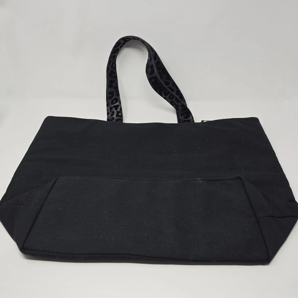 Jimmy Choo Parfums Tote Bag Womens Black Leopard Strap Shoulder Gold Plaque - Image 2 of 4