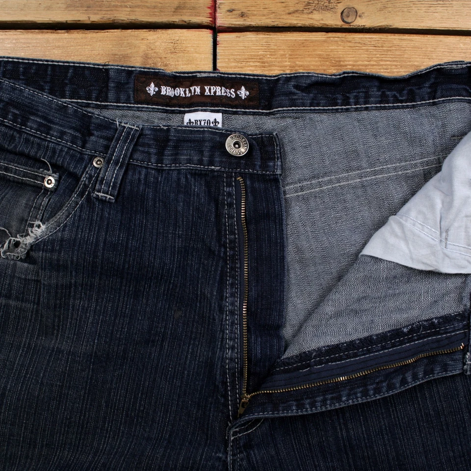 Pantalones de mezclilla Brooklyn Express vintage 40x34 Y2K hip hop holgados para hombre Foto 3 de 4