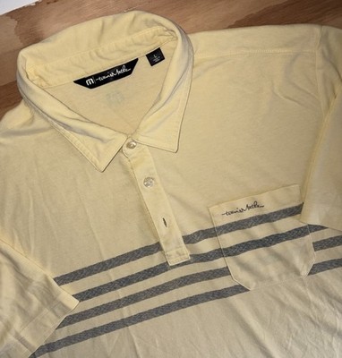 Travis Mathew Performance Golf Polo Large Yellow Cotten Blend