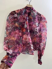 Romantic Edwardian Floral Top 2XS Cottage Fairy Ethereal Whimsical Garden Boho