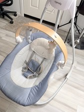 Ingenuity Simple Comfort Compact Swing with Wood Toy Bar - Chambray