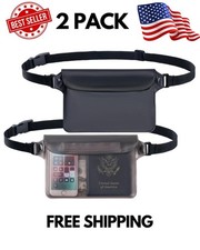 2-Pack Waterproof Pouch with Adjustable Waist Strap  Dry Bag for Phones and Val