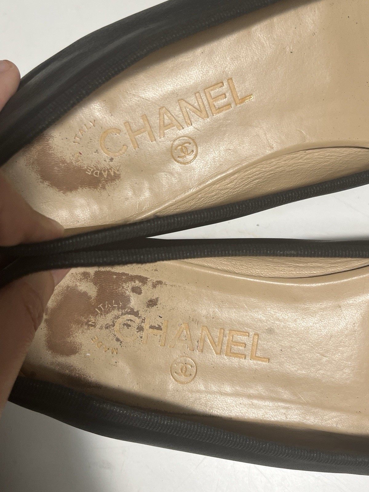 Chanel Classic Black Ballet Flats Size 38.5 With Dust bags thumbnail 12