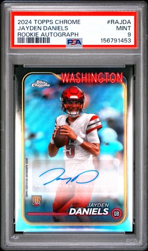 Jayden Daniels #RAJDA Rookie Autograph 2024 Topps Chrome PSA 9
