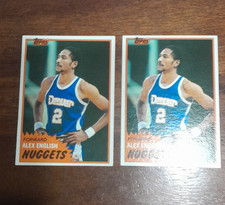 Topps 1981-82 Alex English #68 Denver Nuggets Basketball Card Lot - 2 Cards